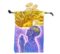 Drawstring Tarot Bag - Velvet Spiritual Storage Pouch | Linen-Backed Composite Velvet | Spiritual accessoryDigital Print Design | 5.12x7.09in Divination Card Bag |, Runes & Crystal Holders