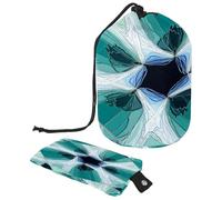 Drawstring Toiletry Bag, Abstract Kaleidoscope Background Barrel Shaped Wash Bag Cosmetic Bags, Travel Makeup Organiser Pouch + Small Bag