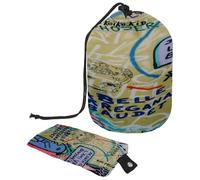 Drawstring Toiletry Bag, American Style Graffiti Wall Drawing Barrel Shaped Wash Bag Cosmetic Bags, Travel Makeup Organiser Pouch + Small Bag
