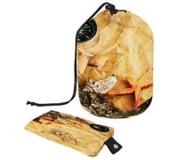 Drawstring Toiletry Bag, Antique Map Compass Barrel Shaped Wash Bag Cosmetic Bags, Travel Makeup Organiser Pouch + Small Bag