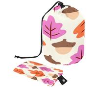 Drawstring Toiletry Bag, Colorful Maple Leaf & Acorn Pattern Barrel Shaped Wash Bag Cosmetic Bags, Travel Makeup Organiser Pouch + Small Bag