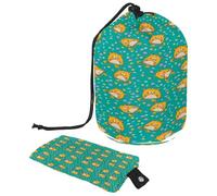 Drawstring Toiletry Bag, Cute Hamster Floral Barrel Shaped Wash Bag Cosmetic Bags, Travel Makeup Organiser Pouch + Small Bag