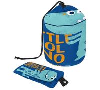 Drawstring Toiletry Bag, Dinosaur Blue Animal Barrel Shaped Wash Bag Cosmetic Bags, Travel Makeup Organiser Pouch + Small Bag