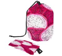 Drawstring Toiletry Bag, Fresh Dragon Fruit Seamless Barrel Shaped Wash Bag Cosmetic Bags, Travel Makeup Organiser Pouch + Small Bag