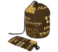 Drawstring Toiletry Bag, Happy Thanksgiving Fall Apples Corn Maple Leaf Barrel Shaped Wash Bag Cosmetic Bags, Travel Makeup Organiser Pouch + Small Bag