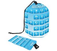 Drawstring Toiletry Bag, Japanese Letters Hiragana Alphabet Blue Barrel Shaped Wash Bag Cosmetic Bags, Travel Makeup Organiser Pouch + Small Bag