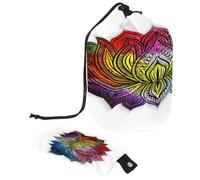 Drawstring Toiletry Bag, Lotus Flower Mandalas Barrel Shaped Wash Bag Cosmetic Bags, Travel Makeup Organiser Pouch + Small Bag