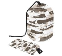 Drawstring Toiletry Bag, Sea Land and Air Transportation Barrel Shaped Wash Bag Cosmetic Bags, Travel Makeup Organiser Pouch + Small Bag