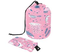 Drawstring Toiletry Bag, Underwater Dolphin Whale Tortoise Crab Starfish Jellyfish Barrel Shaped Wash Bag Cosmetic Bags, Travel Makeup Organiser Pouch + Small Bag