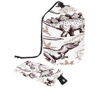 Drawstring Toiletry Bag, Various Dinosaur Print Barrel Shaped Wash Bag Cosmetic Bags, Travel Makeup Organiser Pouch + Small Bag
