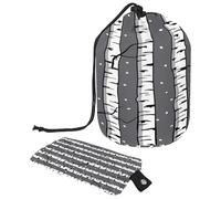 Drawstring Toiletry Bag, Winter Tree Barrel Shaped Wash Bag Cosmetic Bags, Travel Makeup Organiser Pouch + Small Bag