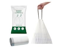 SONGMICS Drawstring Bin Liners, 30L Bin Liners, Code 30A, Customized, 1 Roll, 45 Pieces, White KRB30A