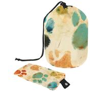 Drawstring Travel Cosmetic Bags Barrel Makeup Bag, Paw Prints Large Toiletry Organizer Waterproof for Women