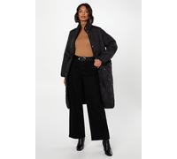 Drawstring Waist Quilted Padded Puffer Coat Dorothy Perkins Black 8