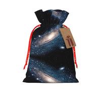 Drawstrings Christmas Galaxy Universe Stars Outer Space Print Bag,Bags For Gifts Wrapping,Apply To Wedding,Easter,Holiday Party