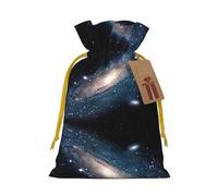 Drawstrings Christmas Galaxy Universe Stars Outer Space Print Bag,Bags For Gifts Wrapping,Apply To Wedding,Easter,Holiday Party