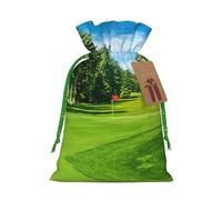 Drawstrings Christmas Golf Course Lawn Print Bag,Bags For Gifts Wrapping,Apply To Wedding,Easter,Holiday Party
