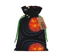 Drawstrings Christmas Outer Space Galaxy Solar System Print Bag,Bags For Gifts Wrapping,Apply To Wedding,Easter,Holiday Party