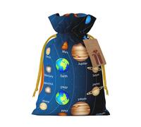 Drawstrings Christmas Outer Space Solar System Print Bag,Bags For Gifts Wrapping,Apply To Wedding,Easter,Holiday Party