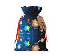 Drawstrings Christmas Outer Space Solar System Print Bag,Bags For Gifts Wrapping,Apply To Wedding,Easter,Holiday Party