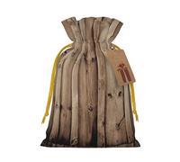Drawstrings Christmas Wood Grain Print Bag,Bags For Gifts Wrapping,Apply To Wedding,Easter,Holiday Party