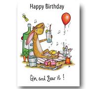 DrawUK Compost Heap 100% Plastic Free ECO-Friendly GIN AND BEAR IT humour Greeting Card & Envelope