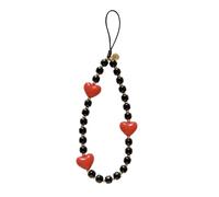 Drawwind Phone Charm Strap Cute Wrist Straps Cell Phone Charm String Y2K Aesthetic Lanyard Wristlet Chain for Case Camera AirPods Bags Keychains (Red Hearts)