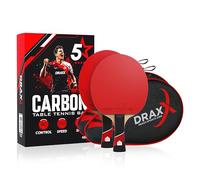 DRAXX SPORTS 2 x 5 Star Carbon Table Tennis Rackets, Sponge 2 mm, Simple Effects, Light and Fast | Training Competition Club Leisure