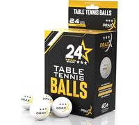 DRAXX Sports Ping Pong Balls, 3-Star Grade, 40+ Size, White Table Tennis Balls, Premium ABS Construction, Indoor & Outdoor, Competition & Leisure, Tournament Quality (24x PACK)