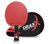 DRAXX SPORTS Table Tennis Bat | 5 Stars Professional Carbon Paddle with Pro Rubber | Superior, Spin & Power | High-Performance Ping Pong Racket | 2.0mm Sponge & EVA Case (5 STARS Carbon)