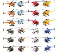 Drayear 24 Pack Diecast Helicopters Small Police Fire Engineering Military Helicopter Model Toy with Spinning Propellers for Kids Birthday Children's Day Gifts Classroom Rewards