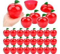Drayear 30 Pack Apple Container with lid Plastic Red Apple Container Bulk Apple Candy Jar for Snacks and Candy Storage Valentine Christmas Wedding Easter Party