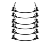 Draymora 6 Pack Guitar Patch Cables 15CM/6 Inch Black Effect Pedal Cable Noiseless 1/4 Inches Right Angle TS Mono Cords Guitar Pedals for Microphones Amplifier Mixing Consoles Blocks Interferences