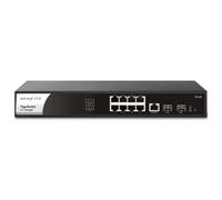 Draytek VigorSwitch P2100, 8-Port Gigabit PoE Layer 2+ Managed Switch, 2 SFP Uplink Ports, Rack Mountable and Silent, Manage Centrally, QoS and Bandwidth Control