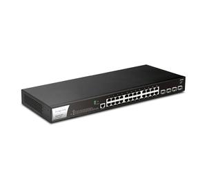 DrayTek VigorSwitch P2282X, L2+ Managed 24-Port POE+ Gigabit Switch, 4 x 10Gbps SFP+ Ports and Power Redundancy, IPv6, Rack Mountable