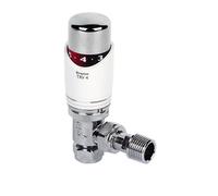 Drayton 07 05 150 White/chrome Angled Thermostatic Radiator Valve (Dia)15mm