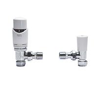 Drayton 0707260 TRV4 15 mm Thermostatic Radiator with Matching Lockshield Valve - White