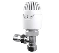 Drayton 08 09 260 White Angled Radiator Valve & Lockshield (Dia)15mm