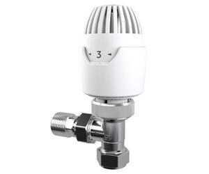 Drayton 08 09 260 White Angled Radiator Valve & Lockshield (Dia)15mm