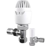 Drayton Rt212 15/10/8mm Angled Thermostatic Radiator Valve & Lockshield 08 09 261