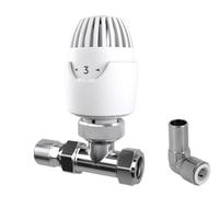Drayton Rt212 15mm Straight Thermostatic Radiator Valve & 10mm Pushfit Elbow 08 09 213