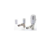Drayton 10 260 White Angled Radiator Valve & Lockshield (Dia)15mm