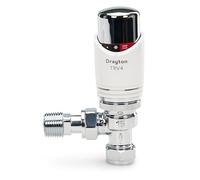 Drayton TRV4 Classic Angled Thermostatic Radiator Valve TRV 07 05 150 White Chrome 15mm x 1/2" Radiator Thermostat Valve