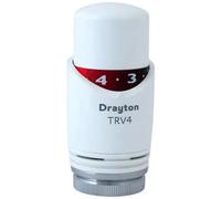 Drayton TRV4 White Angled Thermostatic Radiator Valve & Lockshield - 15mm