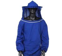 DRBAPQLXD Beekeeping Protective Jacket Smock Suit Bee Keeping Sleeve Beekeeper Breathable Clothes Clothing Veil Dress With Hat Equip Suit(Blue)