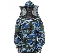 DRBAPQLXD Beekeeping Protective Jacket Smock Suit Bee Keeping Sleeve Beekeeper Breathable Clothes Clothing Veil Dress With Hat Equip Suit(Ocean Blue)