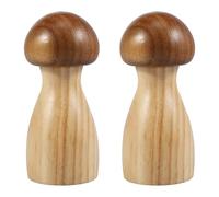 DRBIT 2 Pcs Wood Salt and Pepper Grinder Set Mushroom Shape Manual Salt and Pepper Mill Grinder Coarseness Adjustable Salt Grinder with Ceramic Core Creative Mill Grinder Set for Kitchen Party Dinner
