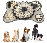 DRBIT Dog Snuffle Mat Funny Dogs Sniff Pad Soft Polyester Dog Treat Dispenser Mat Anti Slip Dog Feeding Mat Washable Sniff Feeding Mat for Puppies Small and Medium Dogs 25x17inch (grey)
