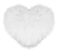 DRBIT Heart Pillow Soft Fluffy Long Plush Love Throw Pillow Decorative Cute Heart Shaped Back Cushion Comfortable Light Pink Pillow Decor for Bedroom Sofa Couch Gift ZHAO(40 * 45cm,white)