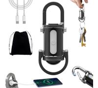 Drbrrly 1200lm Super Bright Mini Keychain Flashlight Waterproof, Keychain Flashlight Rechargeable, Keychain Torch, Key Ring Torch Mini, Keyring Light with Power Bank & 3 Modes (Black)